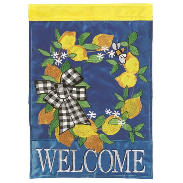 Recinto 13 x 18 in. Lemon Welcome Polyester Printed Garden Flag RE3458015